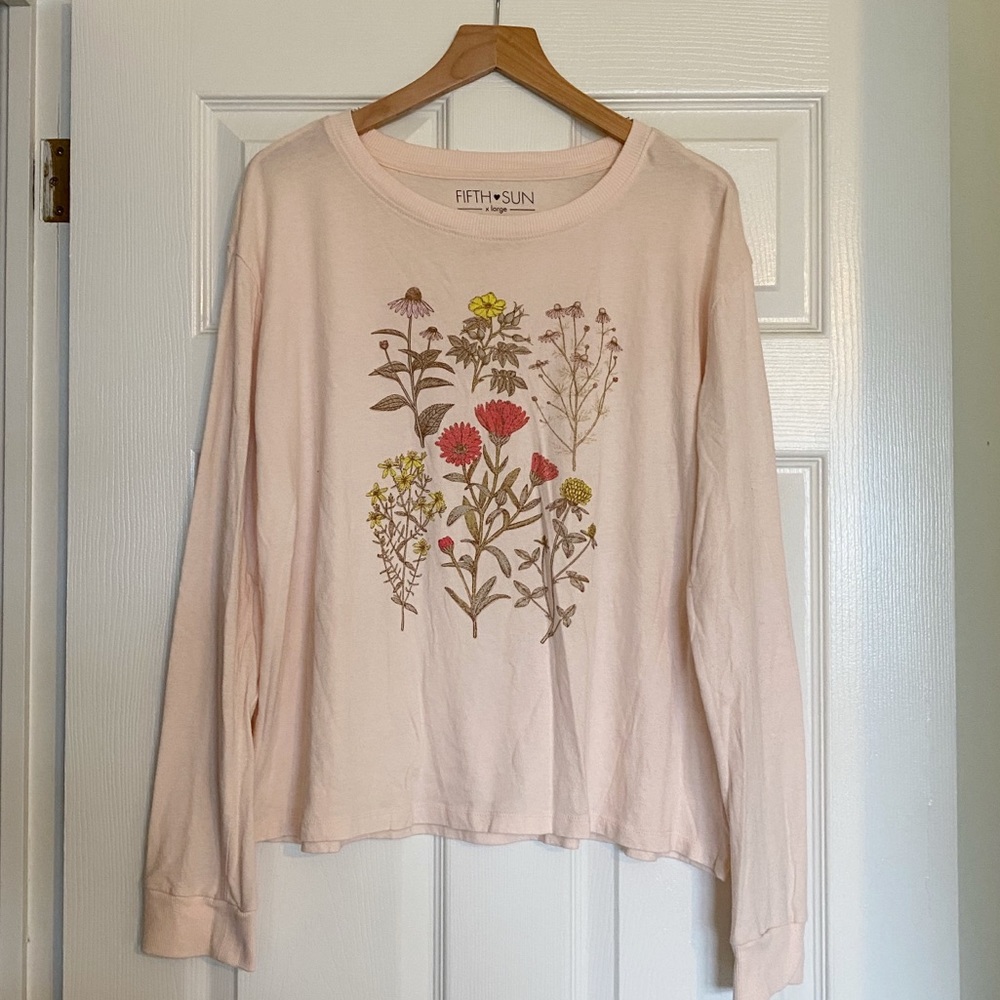 Fifth Sun Long Sleeve Cotton Floral T Shirt